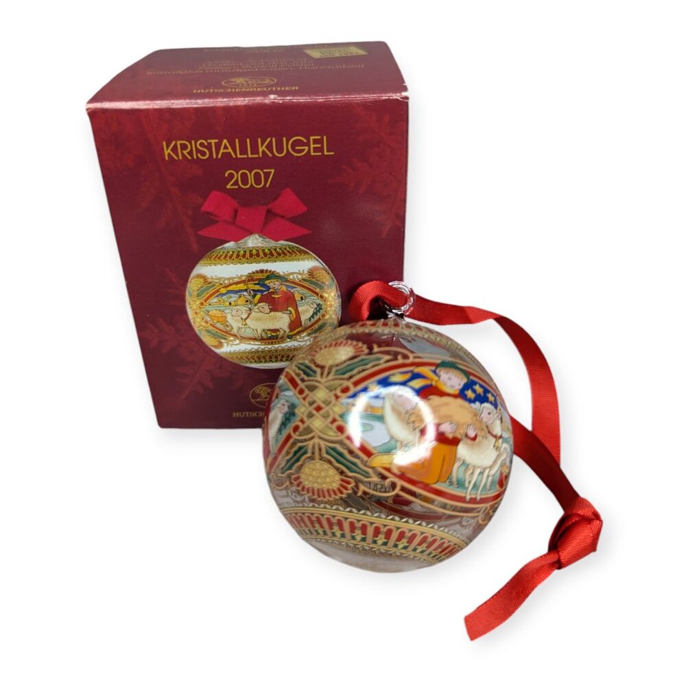 Hutschenreuther Kristall Kugel 2007 Glass Christmas Ornament Scotland Motif